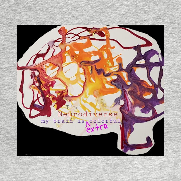 Extra Colorful Neurodiverse brain on art (black background) by DancingCreek